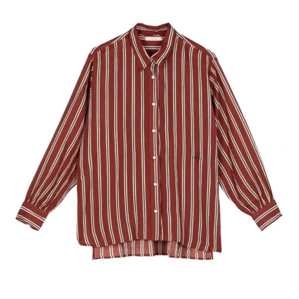 DOEN Hava Button down Top in Monaco Stripe  - XL